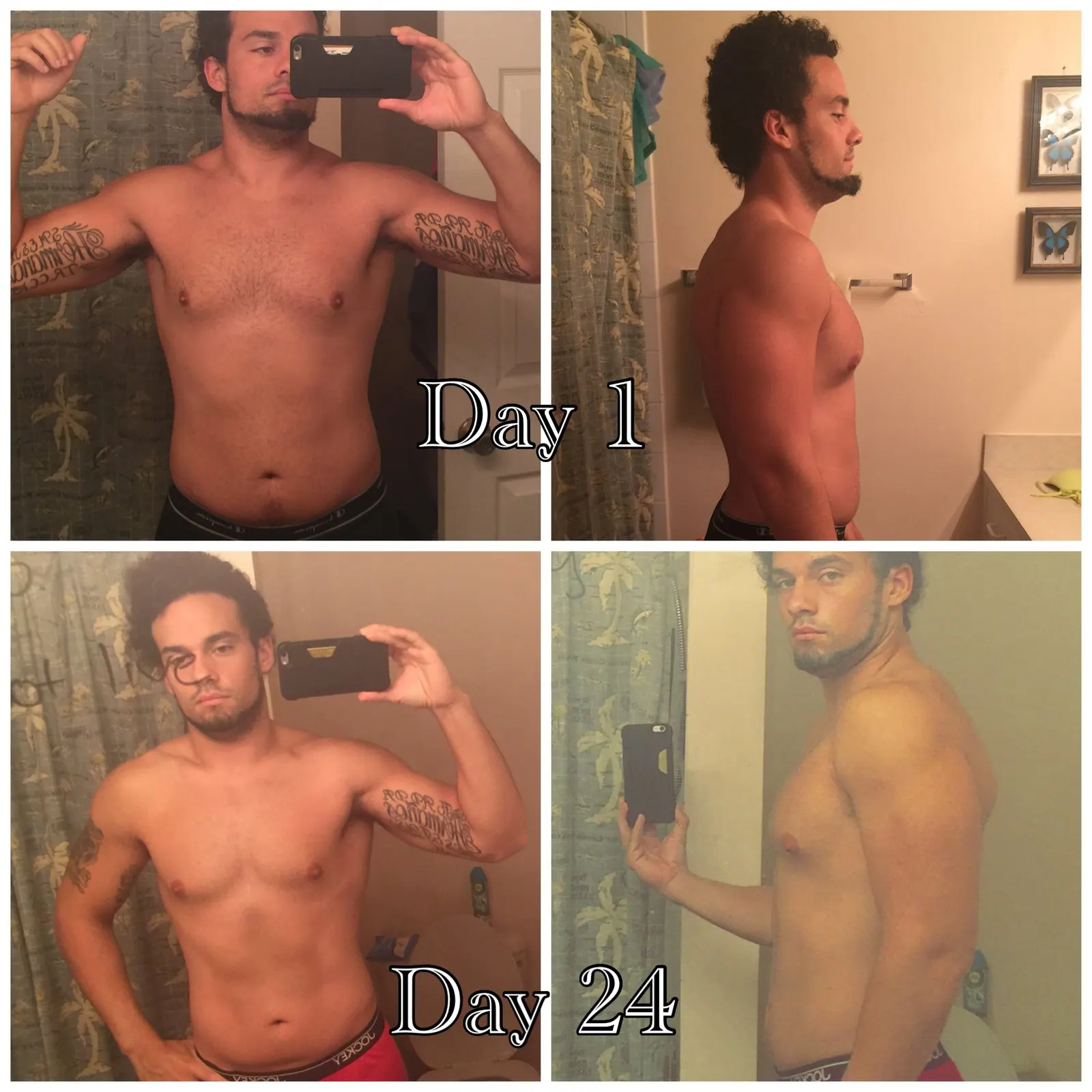 Coach Martin Rosa Kiefer Day 1 vs Day 24 transformation comparison at Hive Fitness Journey, Woodstock, GA